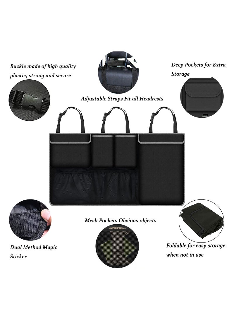 JEEJPV - JEEJPV Car Trunk Organizer, New upgrade Super Capacity Car Organizer, Car Trunk Tidy Storage Bag with Lids, Space Saving Expert, Easy to install (Black) - Image 1