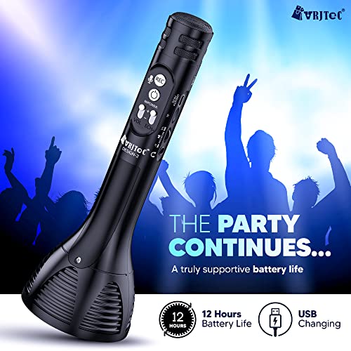 VRJTEC Kids Wireless Karaoke Microphone with Built-in Speaker | Bluetooth Singing Mic with Echo, Rechargeable Portable Handheld Toy for Boys & Girls Birthday Party Gift - Image 3