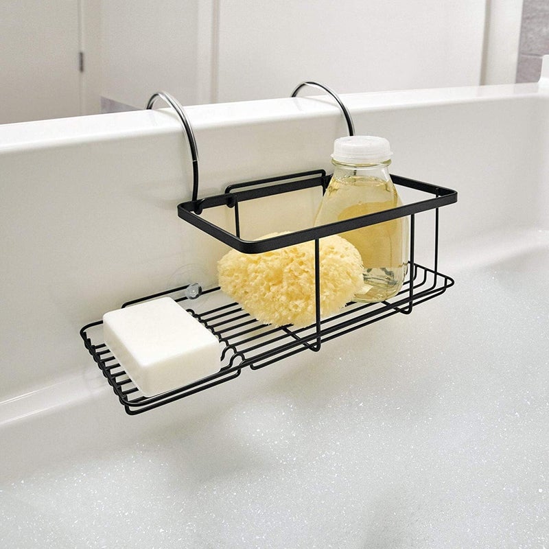 INDIAN DECOR 28180 Metal Over The Side Bathtub Caddy Basket for Master, Guest, Kid's Bathroom, 12.08" x 10.2" x 6.64", Bath  - Image 2