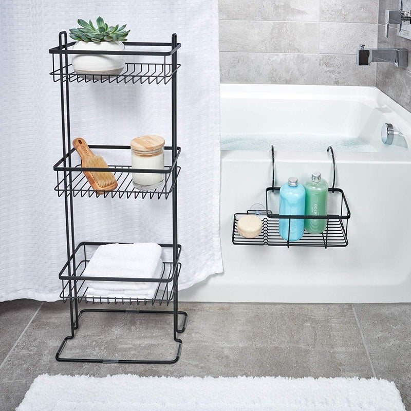 INDIAN DECOR 28180 Metal Over The Side Bathtub Caddy Basket for Master, Guest, Kid's Bathroom, 12.08" x 10.2" x 6.64", Bath  - Image 5