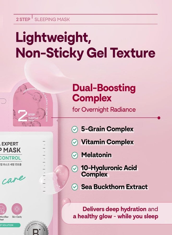 Bano Derma Expert 2 Step Sebum Control Face Mask – 2 in 1 Soothing Sheet & Sleeping Mask with Salicylic Acid, Niacinamide & Hyaluronic Acid | Support Glow for Glass Skin | Korean Skincare | 7 Sheets - Image 5