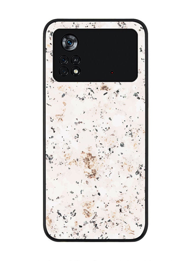Stylizedd Rugged Black edge case for Poco M4 Pro 4G Slim fit Soft Case Flexible Rubber Edges Anti Drop TPU Gel Thin Cover - Marble Print Stone - Image 1
