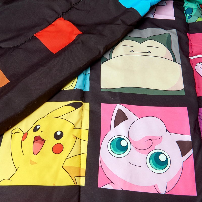 Northwest Pokemon Full Sized Bed in a Bag Set, Pikachu Eevee Charmander Squirtle, Anime Bedding for Kids, Kanto Favorites - Image 3
