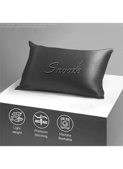 snooze Snooze, Satin Pillowcase for Hair and Skin, 48*70 cm, black  - Image 3