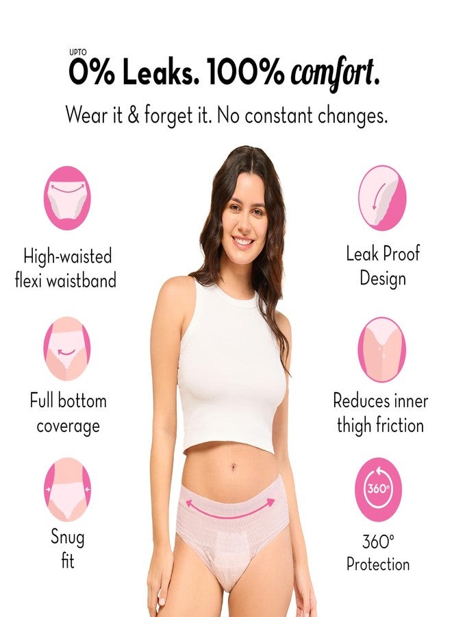 Plush Comfort High Waist Disposable Period Panty for Girls Heavy Flow- 10 Pcs M/L (60-100cm) | Anti-Bacterial, Non-Bulky 12-Hr Protection | 360° Coverage 100% Rash-Free Period Panties - Image 4