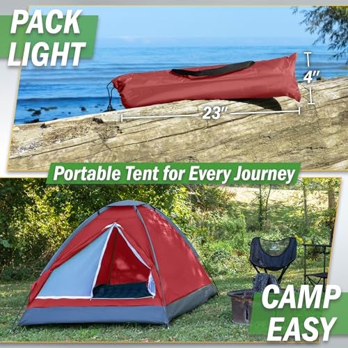 Wakeman 118 Person Camping Tent with Rain Fly and Carrying Bag - Lightweight Outdoor Pop Up Tents for Camping Essentials, Music Festivals, Backpacking, Hiking, or Beach Shelter by Wakeman Outdoors - Image 5