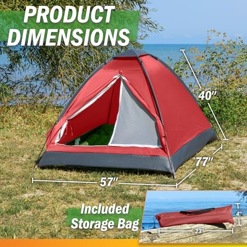 Wakeman 118 Person Camping Tent with Rain Fly and Carrying Bag - Lightweight Outdoor Pop Up Tents for Camping Essentials, Music Festivals, Backpacking, Hiking, or Beach Shelter by Wakeman Outdoors - Image 2