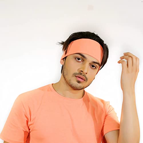 SOUL eTHICS Premium Cotton Gym, Sports, Yoga, Running, Hair, Elastic Headband for Men and Women with Non-Slip Fabric, Freesize (Tangy Peach) - Image 3