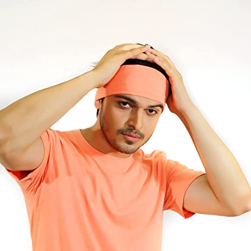 SOUL eTHICS Premium Cotton Gym, Sports, Yoga, Running, Hair, Elastic Headband for Men and Women with Non-Slip Fabric, Freesize (Tangy Peach) - Image 2