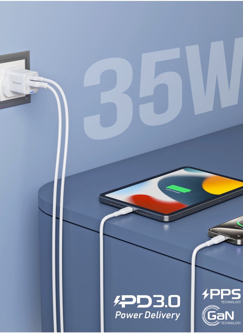 Moxedo Moxedo Volton Pro PD GaN Charger 35W PD 3.0 with USB-C/USB-A Port Adapter Wall Charger for iPhone, Samsung, Huawei and More  - Image 2