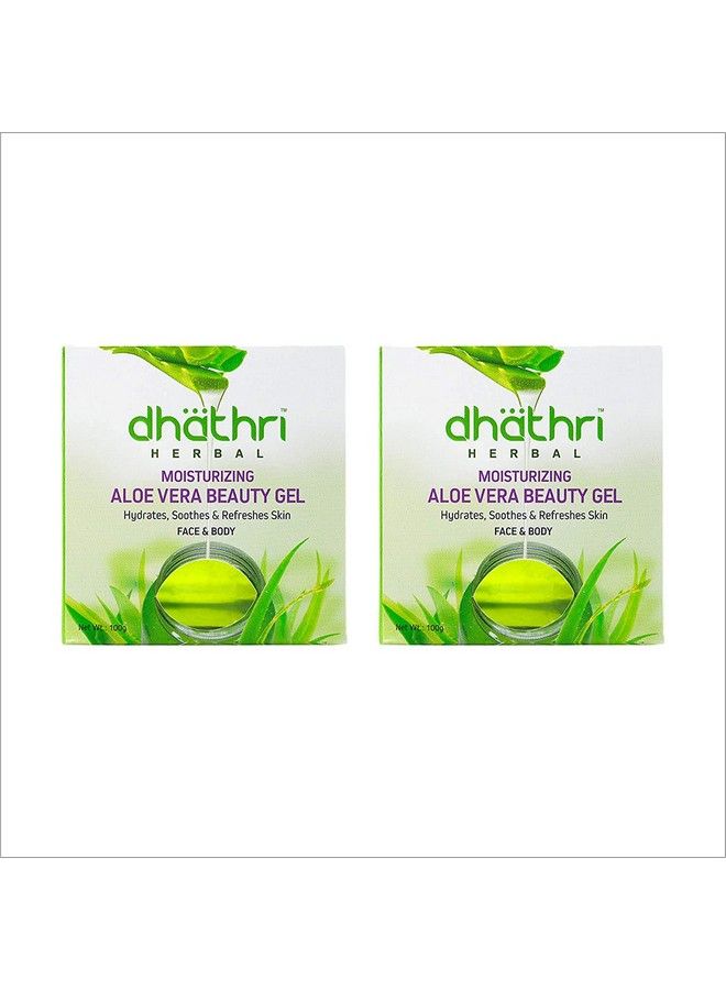 dhathri Aloe Vera Beauty Gel With Rose And Peppermint ; Aloe Vera Gel For Face ; Hydrates Skin ; Revitalizes And Nourishes Skin ; 100Gm (Pack Of 2) - Image 1