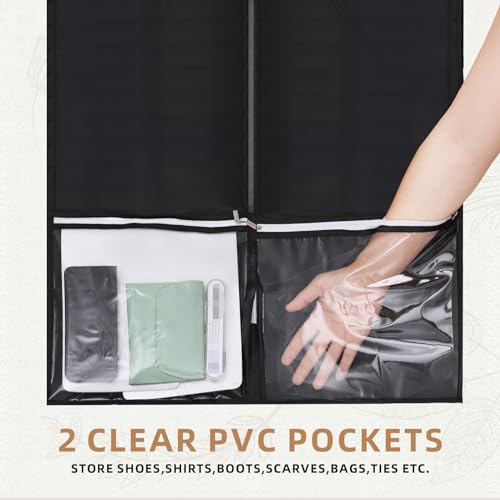 Peyorom 54" Garment Bags for Travel and Storage, Travel Suit Bags for Men Women with 2 Clear Pockets, Storage bags for Clothes, Suits, Dress, Shirts, Coats (Black) - Image 5
