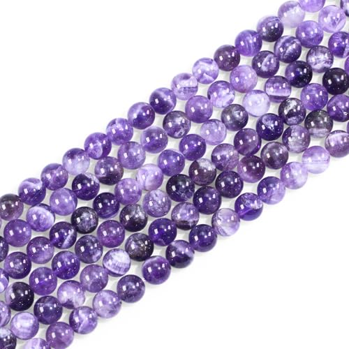 Clearain 8mm Natural Amethyst Gemstone Round Loose Beads for Jewelry Making DIY Bracelets Necklace (45-48pcs/strand) - Image 1