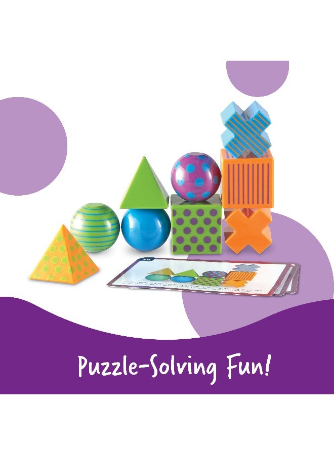 ليرننج ريسورسز لعبة التفكير النقدي Mental Blox من Learning Resources، لعبة الأنماط والمطابقة للأطفال، تنمي مهارات الذاكرة وحل المشكلات والتعرف، تتضمن 40 تحديًا و20 قطعة بلاستيكية سميكة، للأعمار من 5 سنوات فما فوق - Image 2