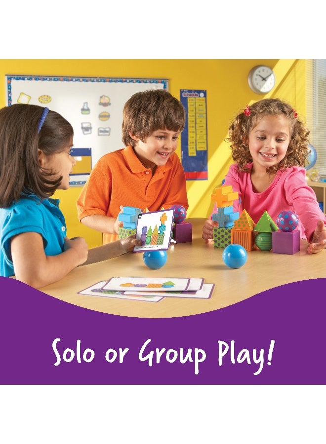 ليرننج ريسورسز لعبة التفكير النقدي Mental Blox من Learning Resources، لعبة الأنماط والمطابقة للأطفال، تنمي مهارات الذاكرة وحل المشكلات والتعرف، تتضمن 40 تحديًا و20 قطعة بلاستيكية سميكة، للأعمار من 5 سنوات فما فوق - Image 5