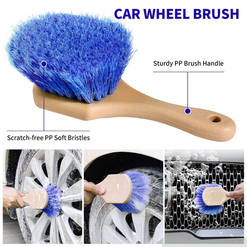 Wontolf 62'' Car Wash Brush With Long Handle - Chenille Microfiber Mop Mitt, Cleaning Kit, Windshield Window Squeegee, Duster, Microfiber Towels, Wheel Tire Brush for Cars, RV, Truck, Boat - Image 3