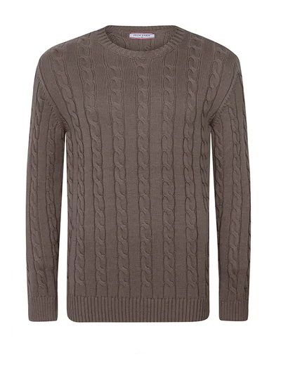 FELIX HARDY Cable Knit Crew Neck Pullover