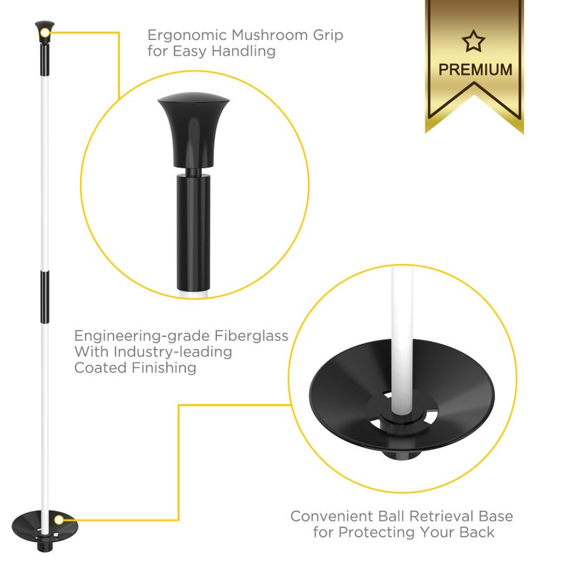 KINGTOP Golf Flagstick Mini, Practice Putting Green Flag Stick for Yard, Pole | Pin | Flagpole, Portable 2-Section Design, 3 Foot, 3-Pack, White - Image 2