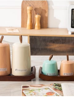 LA MAYA La Maya MF361(A1)+(B1) 12-Piece Porcelain Bamboo Spice Set on Stand  - Image 1