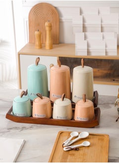LA MAYA La Maya MF361(A1)+(B1) 12-Piece Porcelain Bamboo Spice Set on Stand  - Image 5