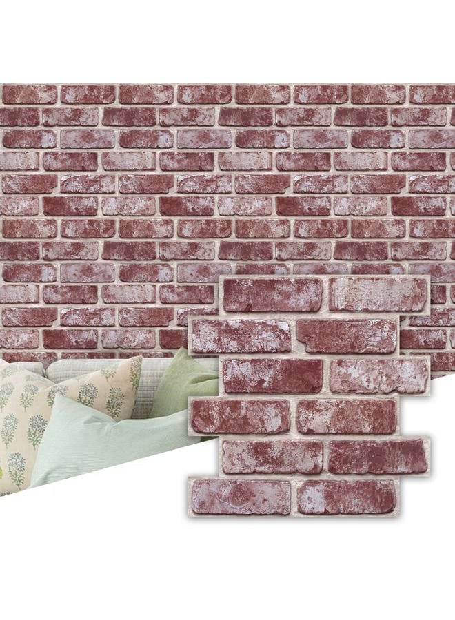 Commomy 3D Peel and Stick Brick Backsplash - 10 pcs 11.8"x11.8" Small Size PVC Printable Retro Faux Brick Wall Panels Brick Wallpaper Wall Tile for Kitchen,Bedroom,Bathroom,Living Room,Fireplace - Image 1