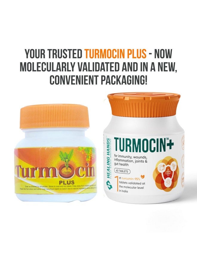 Healing Hands Healing Hands Turmocin Plus Tablet with Curcumin 95% (1st Molecularly Validated) & Pepper for Wound Healing, Gut Health, Immunity, Inflammation Relief, IBS & IBD Care, Clinically Proven - 60 Tablets - Image 2