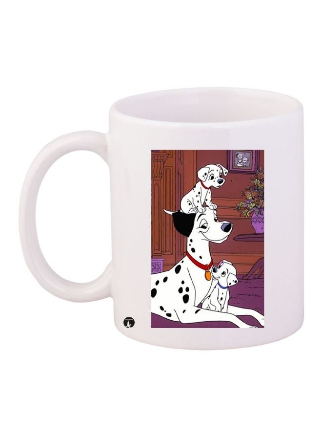 RYN Dalmatians Printed Coffee Mug White/Black/Purple 11ounce
