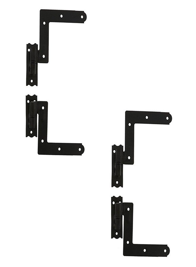 (2-Pack) Black Blind Window Shutter Hinges for Wood Frame - 1 Pair PER Pack - This 2-Pack Economy Bundle Includes 2 Pairs = 4 Units