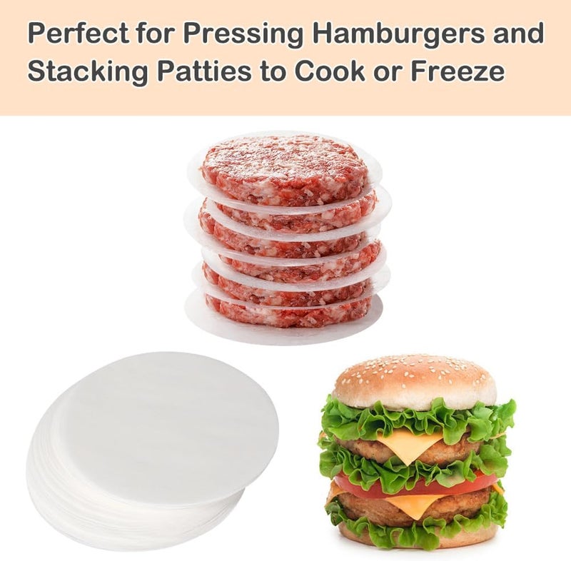 BYKITCHEN 6 Inch Parchment Paper Rounds, Set of 220, Burger Patty Paper/Hamburger Press Paper, Non Stick Small Pre-cut Round Parchment Paper for Cake Pan, Springform Pan, Smash Burger Press and More - Image 4