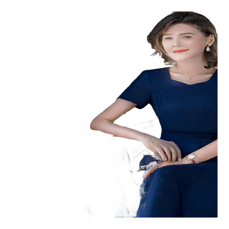 بدلة بليزر نسائية بأكمام قصيرة طقم ملابس مكتبية للعمل - Image 1