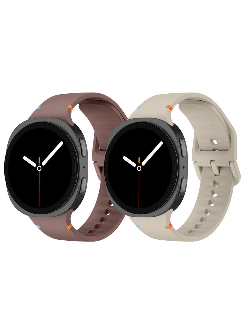 2Packs Sport Band for Galaxy Watch 8 40mm 44mm and Watch 8 Classic 46mm, Silicone Replacement Strap, M/L Size - Image 2