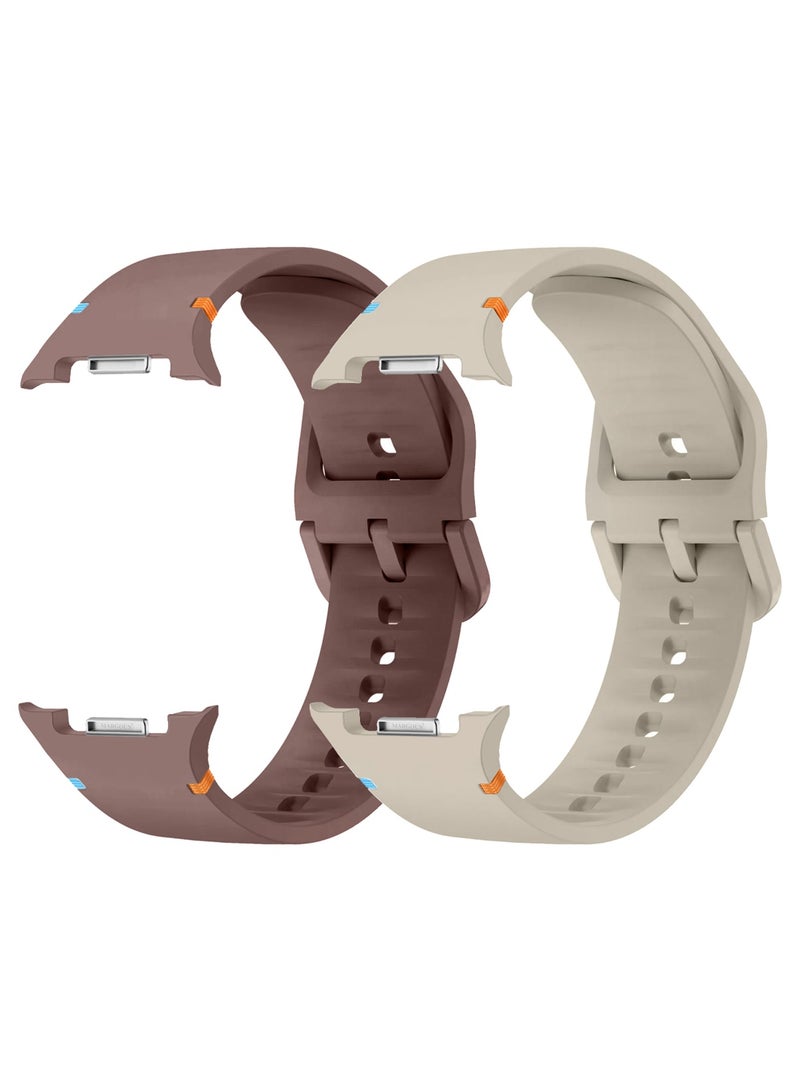 2Packs Sport Band for Galaxy Watch 8 40mm 44mm and Watch 8 Classic 46mm, Silicone Replacement Strap, M/L Size - Image 1