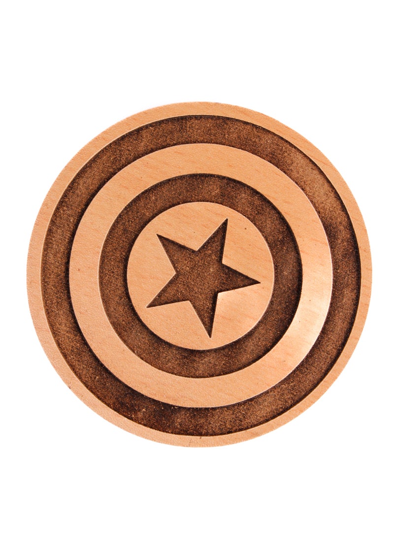 Laser Crafts - Laser Crafts Captain america Coaster Wood - Image 1