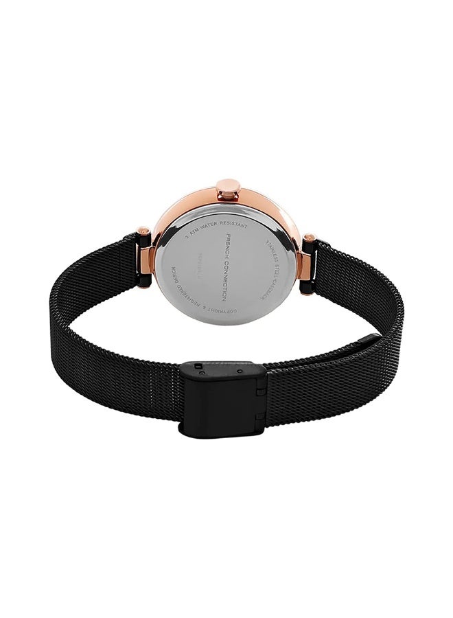 French Connection ساعة أنالوج للنساء بقرص بني وسوار من الفولاذ المقاوم للصدأ بني 32 مم - Image 4