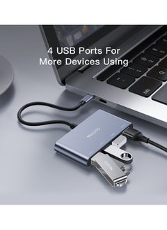 Yesido Yesido HB13 Hot Aluminum Alloy USB C Type-C Plug to 4 USB Ports For Laptop USB Hub - Grey  - Image 5