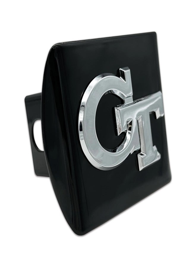 Elektroplate Officially Licensed Georgia Tech Yellow Jackets GT All Metal Black Hitch Cover for Trucks and SUVs | Fits Standard 2" Trailer Hitch Receivers | Premium Weatherproof - Image 1