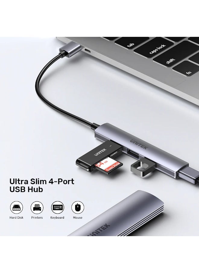 UNITEK Unitek H-1208A USB HUB, 4-in-1 USB-A,  4 Ports Powered USB 3.0 Hub ( USB-3.0 to 3*USB-2.0 / 1*USB-3.0)  - Image 5