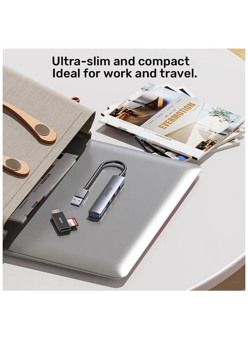 UNITEK - Unitek H-1208A USB HUB, 4-in-1 USB-A,  4 Ports Powered USB 3.0 Hub ( USB-3.0 to 3*USB-2.0 / 1*USB-3.0) - Image 1