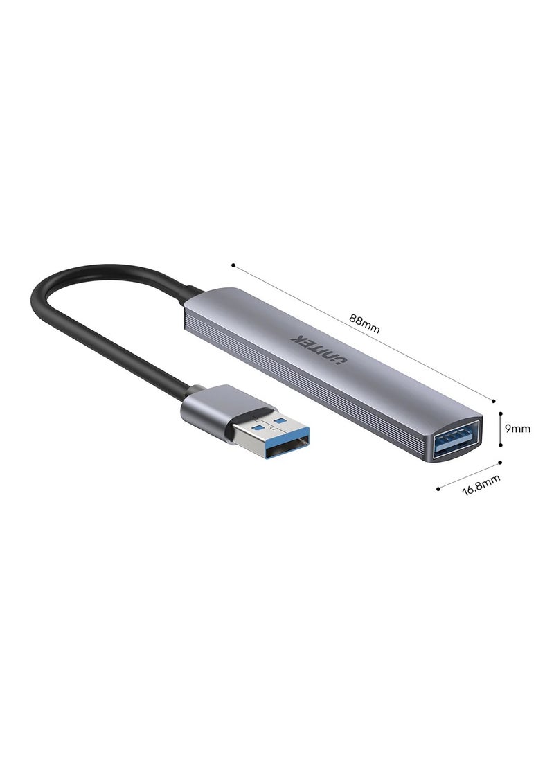 UNITEK - Unitek H-1208A USB HUB, 4-in-1 USB-A,  4 Ports Powered USB 3.0 Hub ( USB-3.0 to 3*USB-2.0 / 1*USB-3.0) - Image 1
