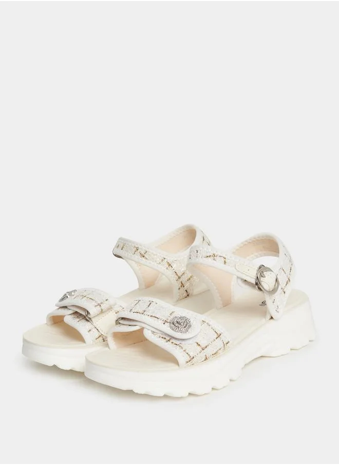 Styli Tweed Ankle Strap Comfort Sandals