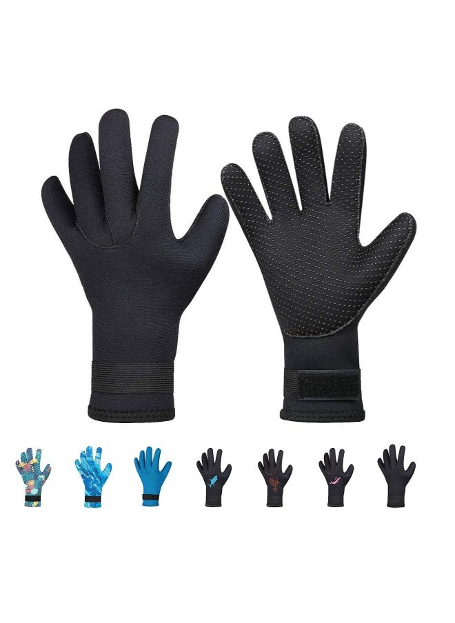Generic Diving Gloves, 5Mm Neoprene Gloves, Waterproof Warm Diving Gloves With Adjustable Velcro, Anti-Slip Water Gloves For Women Men For Diving, Surfing, Kayaking, Snorkeling, Sailing (Black, Xl)  - Image 1