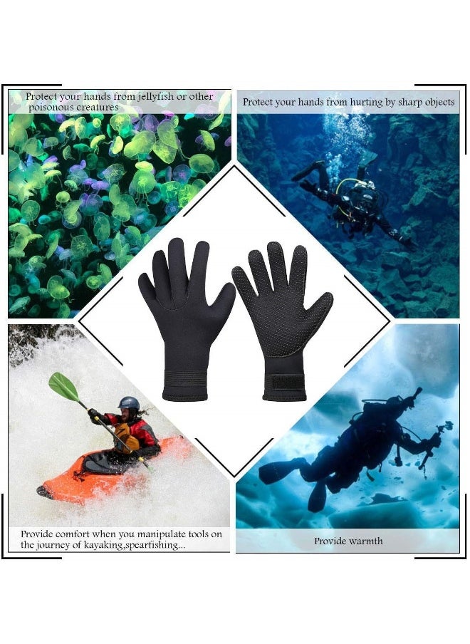 Generic Diving Gloves, 5Mm Neoprene Gloves, Waterproof Warm Diving Gloves With Adjustable Velcro, Anti-Slip Water Gloves For Women Men For Diving, Surfing, Kayaking, Snorkeling, Sailing (Black, Xl)  - Image 4