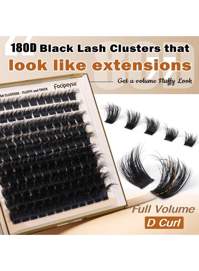 Focipeysa Eyelash Extension Kit Thick Lash Clusters Kit 1018Mm Fluffy Clusters Lashes 180D Individual Eyelashes Kit With Lash Bond Lash Remover Lash Applicator Diy Lash Extension For Beginners (180Dd Curl) - Image 4