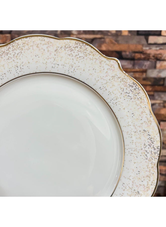 دانيا طقم سفرة بورسلان 28 قطعة نقش ذهبي مناسب ل 6 اشخاص - Image 4