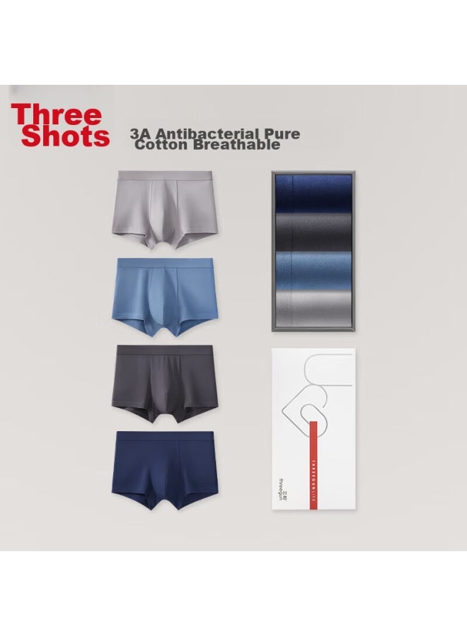 Threegun Men's Underwear, 7a Antibacterial Xinjiang Cotton, Men's Boxer Briefs, High-elastic Breathable Shorts, - Image 1