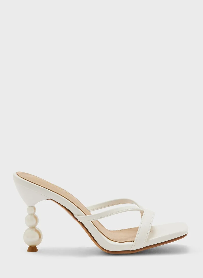 Namshi x Pearl Interest Heel Mule Sandal