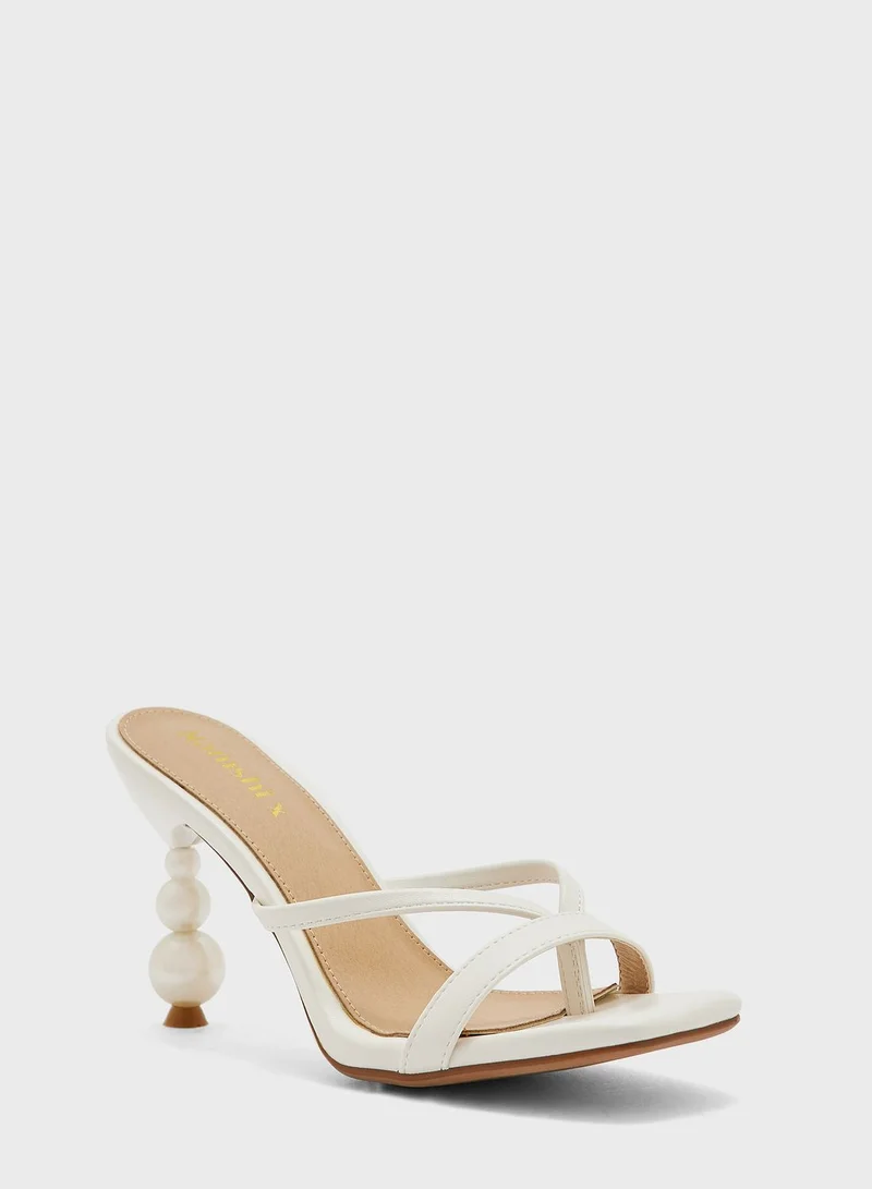 Namshi x Pearl Interest Heel Mule Sandal