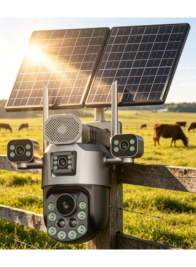GEEK SPACE 4G LTE Solar Powered 4K PTZ Security Camera Outdoor Wireless 4 Lens CCTV Camera with Dual Solar Panels, 360° Pan Tilt, AI Motion Detection, 36X Zoom, Color Night Vision, Two-Way Audio, IP66 - Image 3