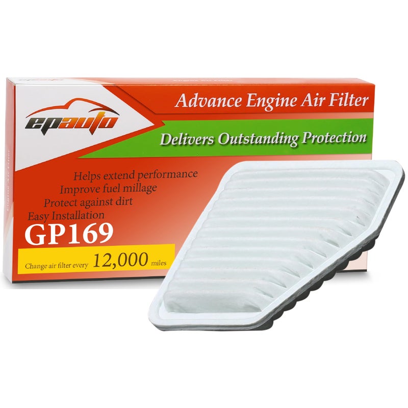 EPAuto GP169 CA10169 Engine Air Filter Replacement for Toyota Camry V6 Avalon RAV4 Matrix Venza Corolla XRS Scion tC xB Lexus ES350 Pontiac Vibe 24L  Fits Select Models 20052016