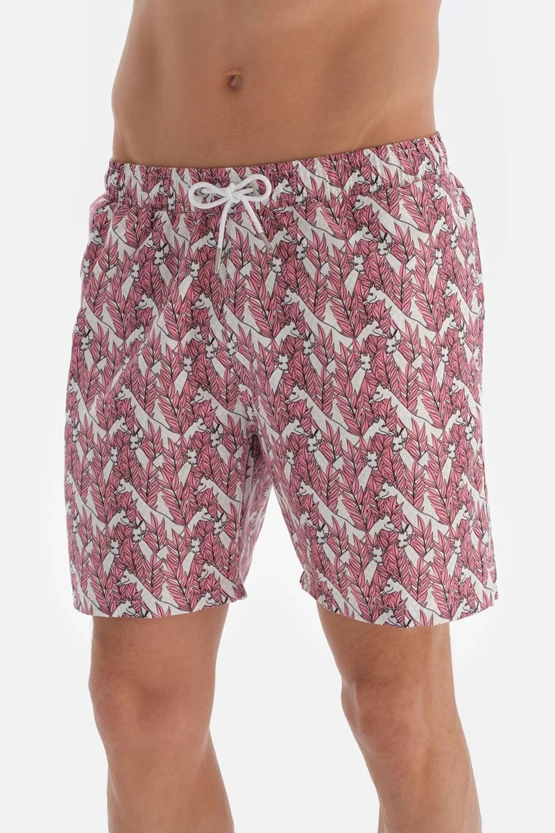 dagi Pink - Ecru Giraffe Des. Medium Shorts